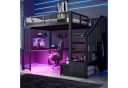 Flieks Hochbett Metallbett 140x200cm mit Schreibtisch, Stauraumtreppe, LED & USB Bild 2