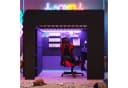 Flieks Hochbett Gamingbett 140x200 mit Schreibtisch Kleiderschrank LED Bild 1