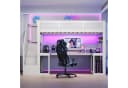 Flieks Hochbett Gamingbett mit Schreibtisch, LED & Stauraumtreppe Bild 3