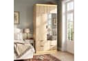 Flieks Kleiderschrank mit LED, Spiegel und 4 Schubladen Beige Bild 2