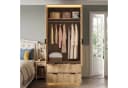 Flieks Kleiderschrank mit LED, Spiegel und 4 Schubladen Beige Bild 3