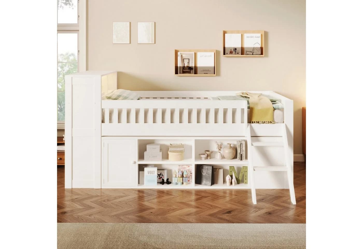 Flieks Halbhohes Kinderbett 120x200cm mit LED-Beleuchtung und Stauraum - Bild 3