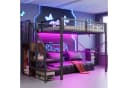 Flieks Hochbett aus Metall mit LED-Streifen und Stauraumtreppe Bild 3