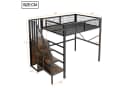 Flieks Hochbett aus Metall mit LED-Streifen und Stauraumtreppe Bild 5
