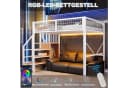 Flieks Hochbett Metall 140x200cm mit Stauraumtreppe & LED Bild 4