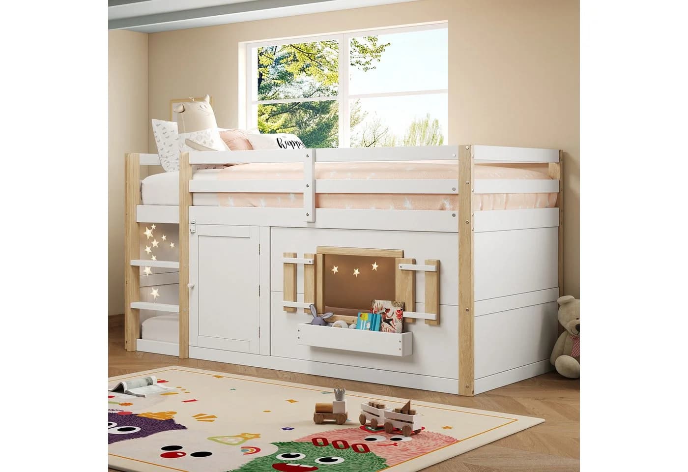 Flieks Hochbett mit Hausdesign, Rausfallschutz & Fenster - Bild 3