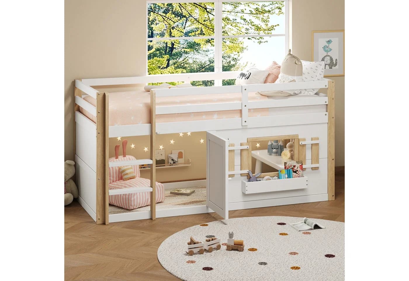 Flieks Hochbett mit Hausdesign, Rausfallschutz & Fenster - Bild 5