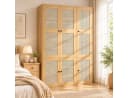 Flieks Kleiderschrank Rattan-Geflecht 2 Kleiderstangen 6 Schubladen Bild 2