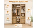 Flieks Kleiderschrank Rattan-Geflecht 2 Kleiderstangen 6 Schubladen Bild 3