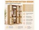 Flieks Kleiderschrank Rattan-Geflecht 2 Kleiderstangen 6 Schubladen Bild 4