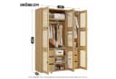 Flieks Kleiderschrank Rattan-Geflecht 2 Kleiderstangen 6 Schubladen Bild 5