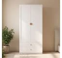Flieks Kleiderschrank Hochschrank Weiß mit Schubladen Bild 2