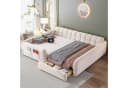 Flieks Polsterbett Daybett Beige mit Schublade und Ladeanschluss Bild 2