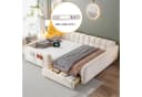 Flieks Polsterbett Daybett Beige mit Schublade und Ladeanschluss Bild 5