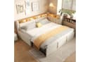 Flieks Daybett L-Form Polsterbett mit Ausziehbett und LED-Beleuchtung Beige Bild 2