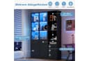 Merax Glasvitrine mit LED Hochschrank Vitrinenschrank Schwarz/Weiß Bild 4