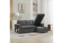 Merax Ecksofa L-förmig Chenille Dreisitzer Schlafsofa Grau Bild 1