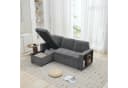 Merax Ecksofa L-förmig Chenille Dreisitzer Schlafsofa Grau Bild 2