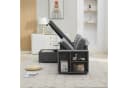Merax Ecksofa L-förmig Chenille Dreisitzer Schlafsofa Grau Bild 4