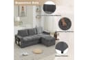 Merax Ecksofa L-förmig Chenille Dreisitzer Schlafsofa Grau Bild 5