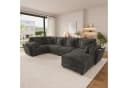 Merax Ecksofa 6-Sitzer Chenille mit USB, Stauraum & 7 Kissen Bild 1