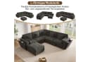 Merax Ecksofa 6-Sitzer Chenille mit USB, Stauraum & 7 Kissen Bild 4