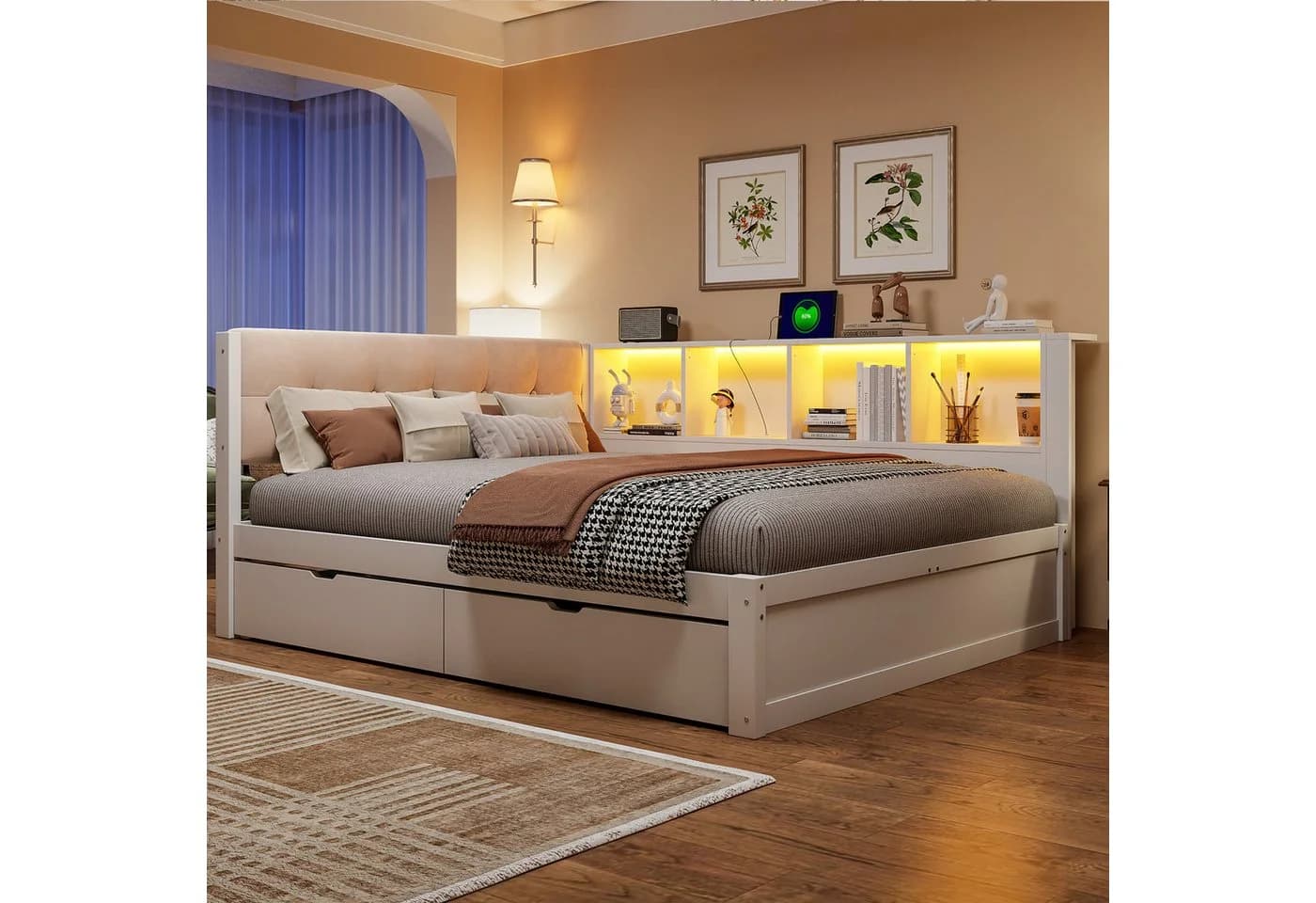 Merax Daybett Weiß mit LED, USB & Stauraum - Bild 2