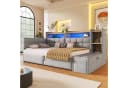 Merax Daybett 90x200cm Samt mit LED, USB & Bettkasten Bild 4