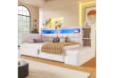 Merax Daybett mit LED, USB & Bettkasten Samt Bild 4