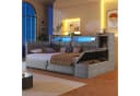 Merax Daybett Samt Grau mit LED, USB & Bettkasten Bild 2