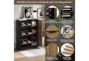 Merax Schuhschrank Naturholzoptik Schwarz 12 Paar Bild 4