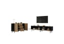 Merax TV-Bank & Sideboard Set 2-teilig Holzoptik Schwarz Bild 5