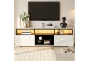 Merax Lowboard Hochglanz TV-Schrank mit LED-Beleuchtung Schwarz/Weiß Bild 3