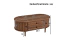 Merax Couchtisch Oval Walnuss mit Schubladen & Schiebetüren Bild 5