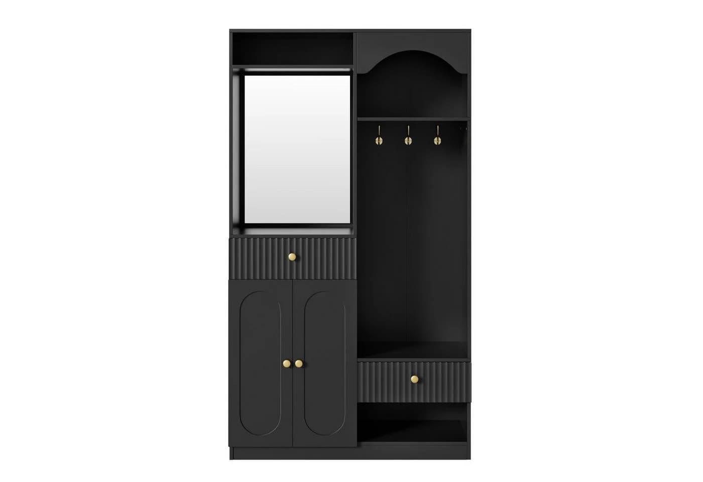 Merax Kompaktgarderobe mit Spiegel & Sitzbank - Bild 5