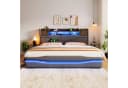Merax Polsterbett 180x200 Grau mit LED, USB-C & Stauraum Bild 4