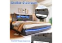 Merax Polsterbett 180x200 Grau mit LED, USB-C & Stauraum Bild 5