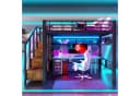 Merax Hochbett 140x200cm mit LED-Beleuchtung und Stauraumtreppe Bild 2