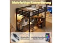 Merax Hochbett 140x200cm mit LED & USB Schwarz Bild 5