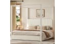 Merax Himmelbett 180x200 Samtbeige Himmelgestell Bild 2
