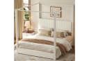Merax Himmelbett 180x200 Samtbeige Himmelgestell Bild 3