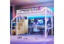 Merax Hochbett 140x200cm mit LED-Beleuchtung und Kleiderschrank Bild 3