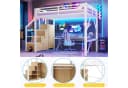 Merax Hochbett 140x200cm mit LED-Beleuchtung und Kleiderschrank Bild 4