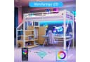 Merax Hochbett 140x200cm mit LED-Beleuchtung und Kleiderschrank Bild 5