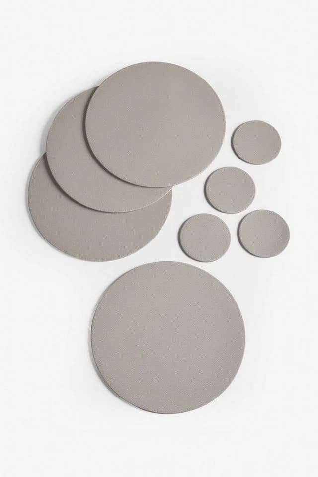 Next Platzset 4 Untersetzer und 4 Tischsets, 8er-Pack, Beige Kunstleder - Bild 2