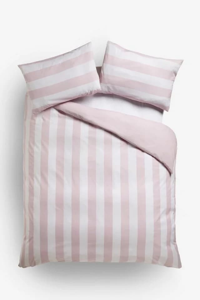 Next Bett-Set mit Bettbezug und Kissenbezug Rosa/Weiß Streifen - Bild 2