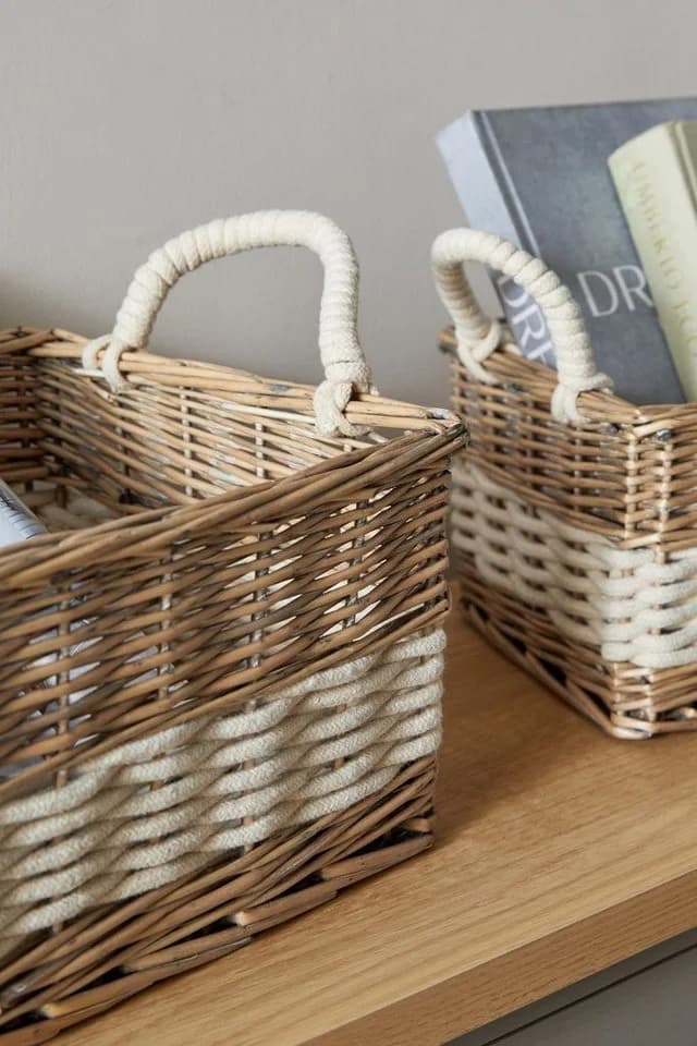 Next Aufbewahrungskorb Malvern 2er-Set Weide Beige