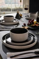 Next Tafelservice 12-teilig Schwarz Steingut Bild 4