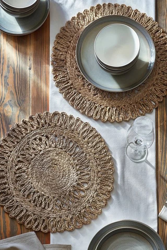 Next Platzset Geflochtene Platzsets aus Jute 2er-Set Natural