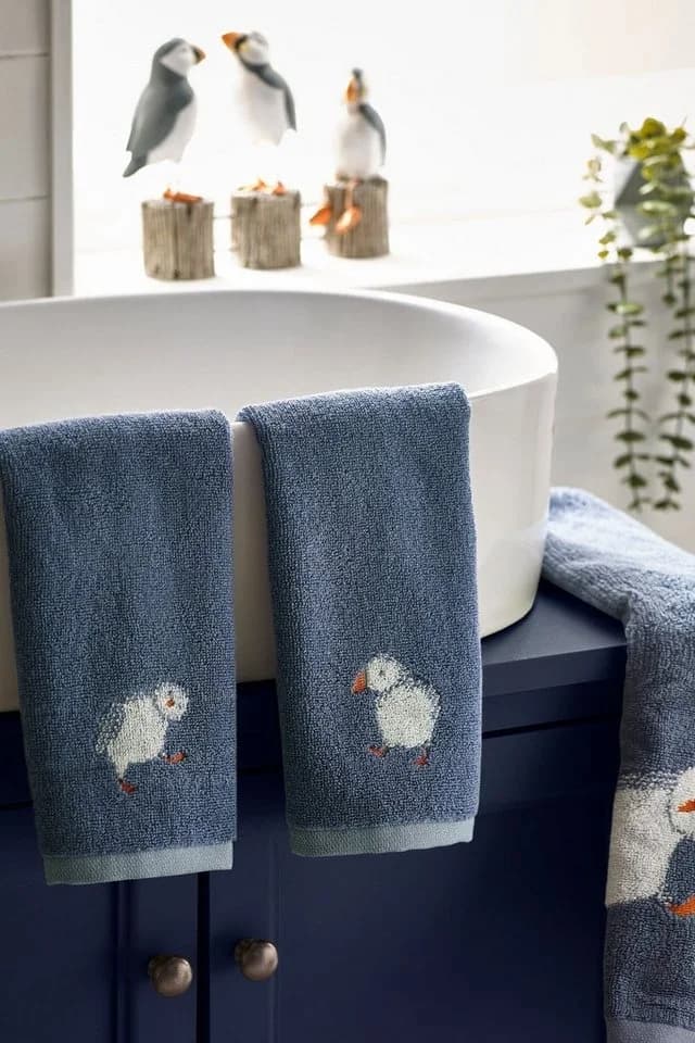 Next Waschlappen 2er Set Papageientaucher Blau Baumwolle